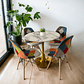 Comedor Mesa Tulip Golden + Sillas Patchwork - Miniatura 1