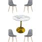 Comedor Mesa Tulip Golden + Sillas Scoop - Miniatura 4