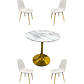 Comedor Mesa Tulip Golden + Sillas Scoop - Miniatura 5