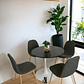 Comedor Mesa Redonda Tulip Cuarzo Negra + Sillas Scoop - Miniatura 1