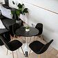 Comedor Mesa Redonda Tulip Cuarzo Negra + Sillas Scoop - Miniatura 2