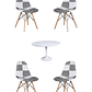 Comedor Mesa Redonda Tulip Blanca + Sillas Patchwork - Miniatura 4