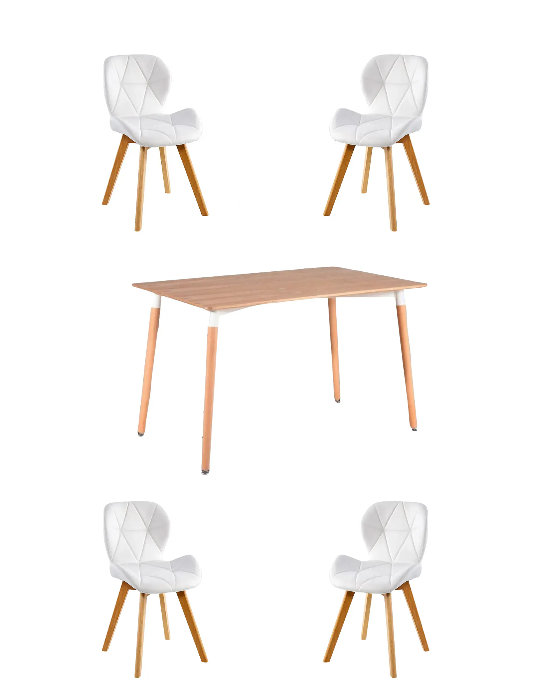 Comedor Rectangular Melamina con Sillas Radar Fiori 3