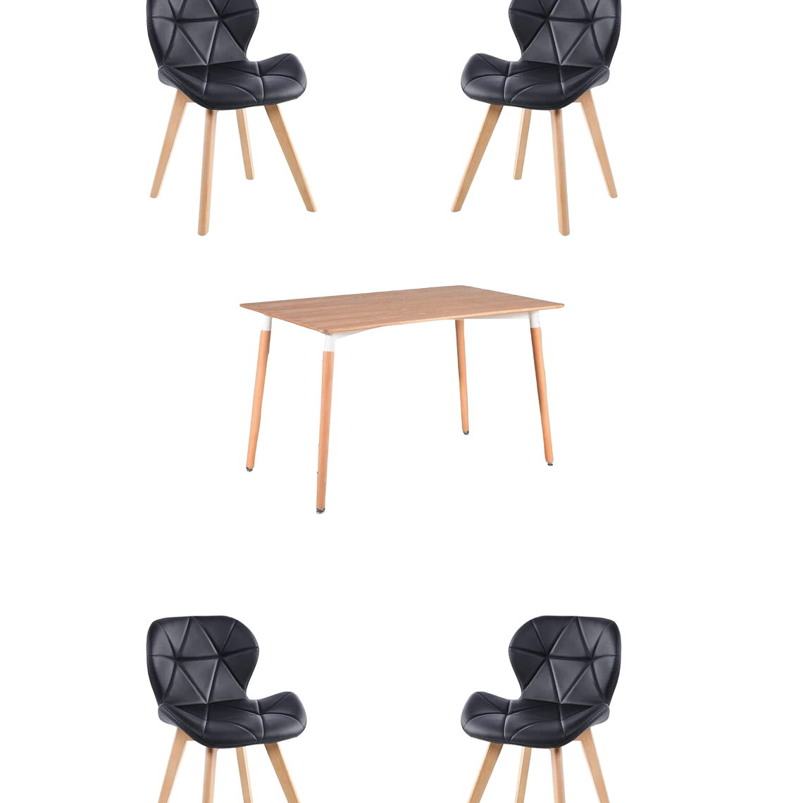 Comedor Mesa Rectangular Melamina 120x80 cm + Sillas Radar Fiori 7