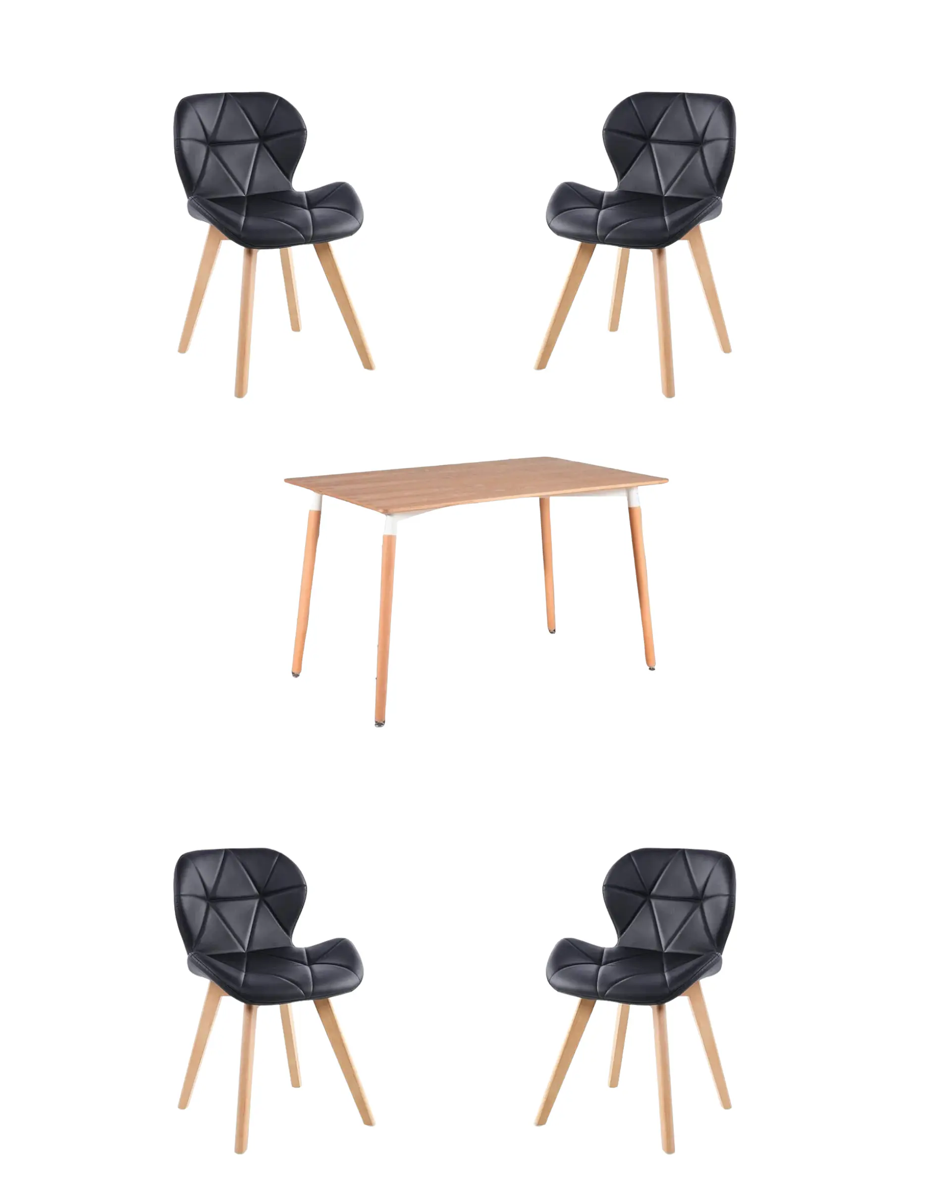 Comedor Rectangular Melamina con Sillas Radar Fiori 5