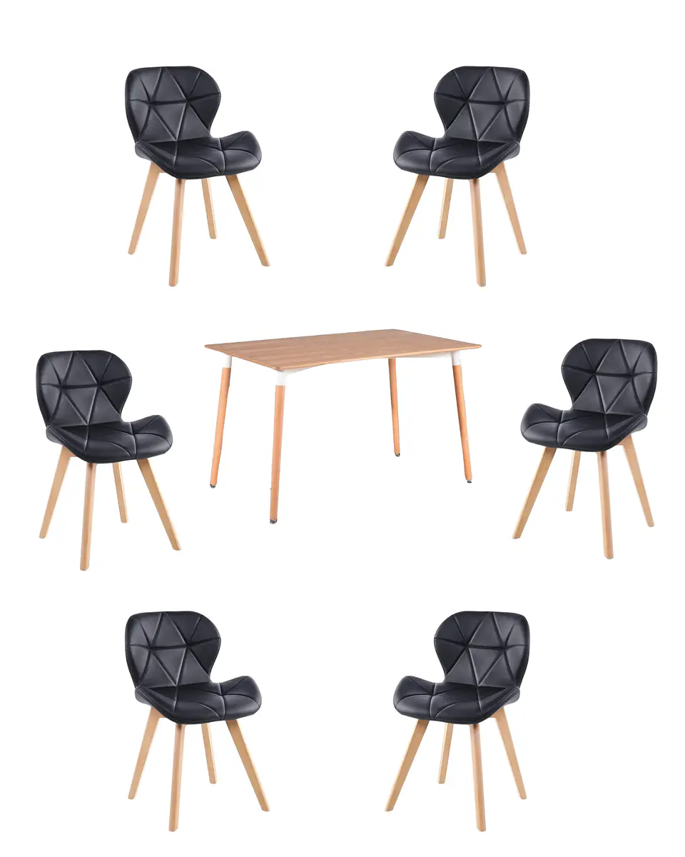 Comedor Rectangular Melamina con Sillas Radar Fiori 6