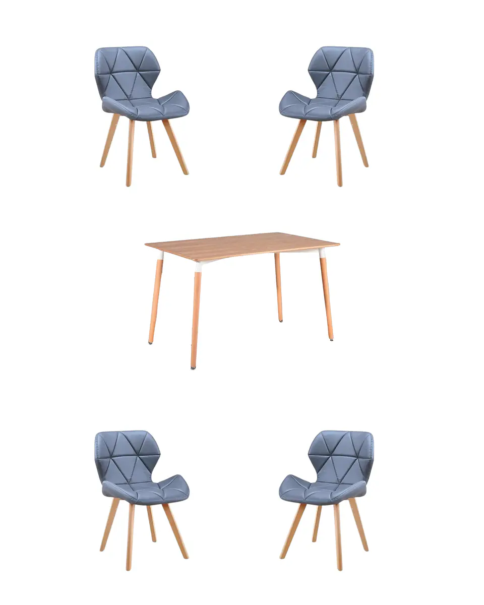 Comedor Rectangular Melamina con Sillas Radar Fiori 7