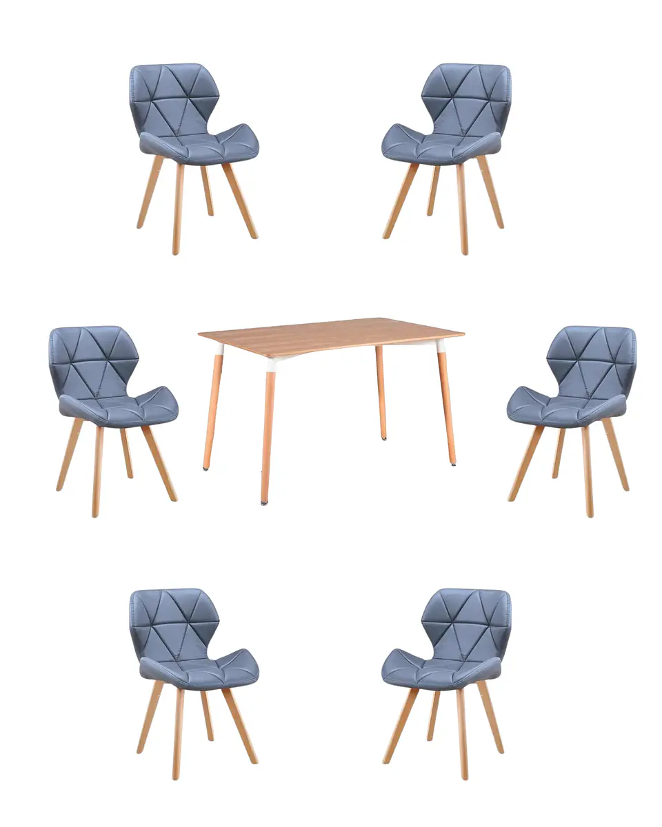 Comedor Rectangular Melamina con Sillas Radar Fiori 8