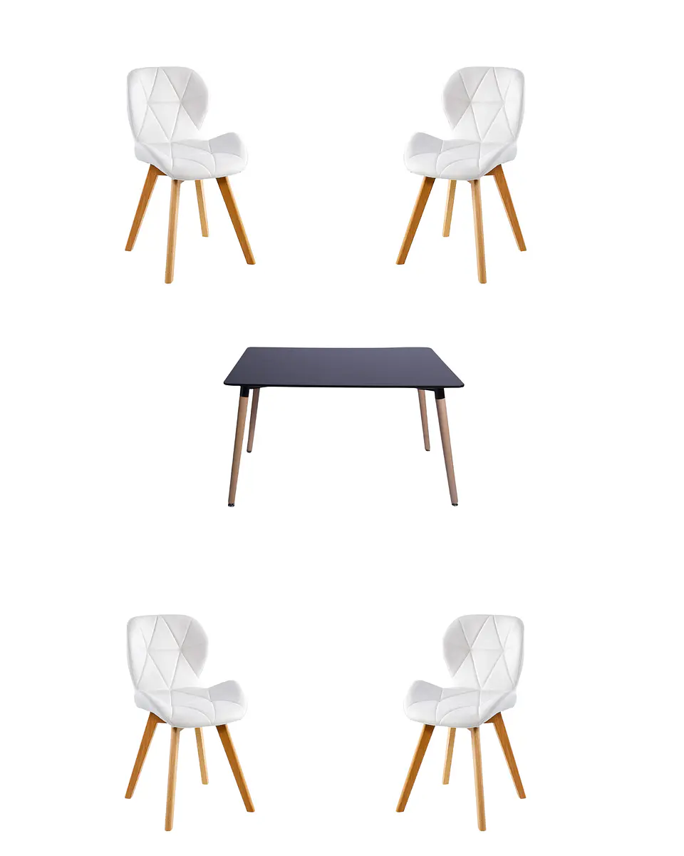Comedor Rectangular Melamina con Sillas Radar Fiori 9