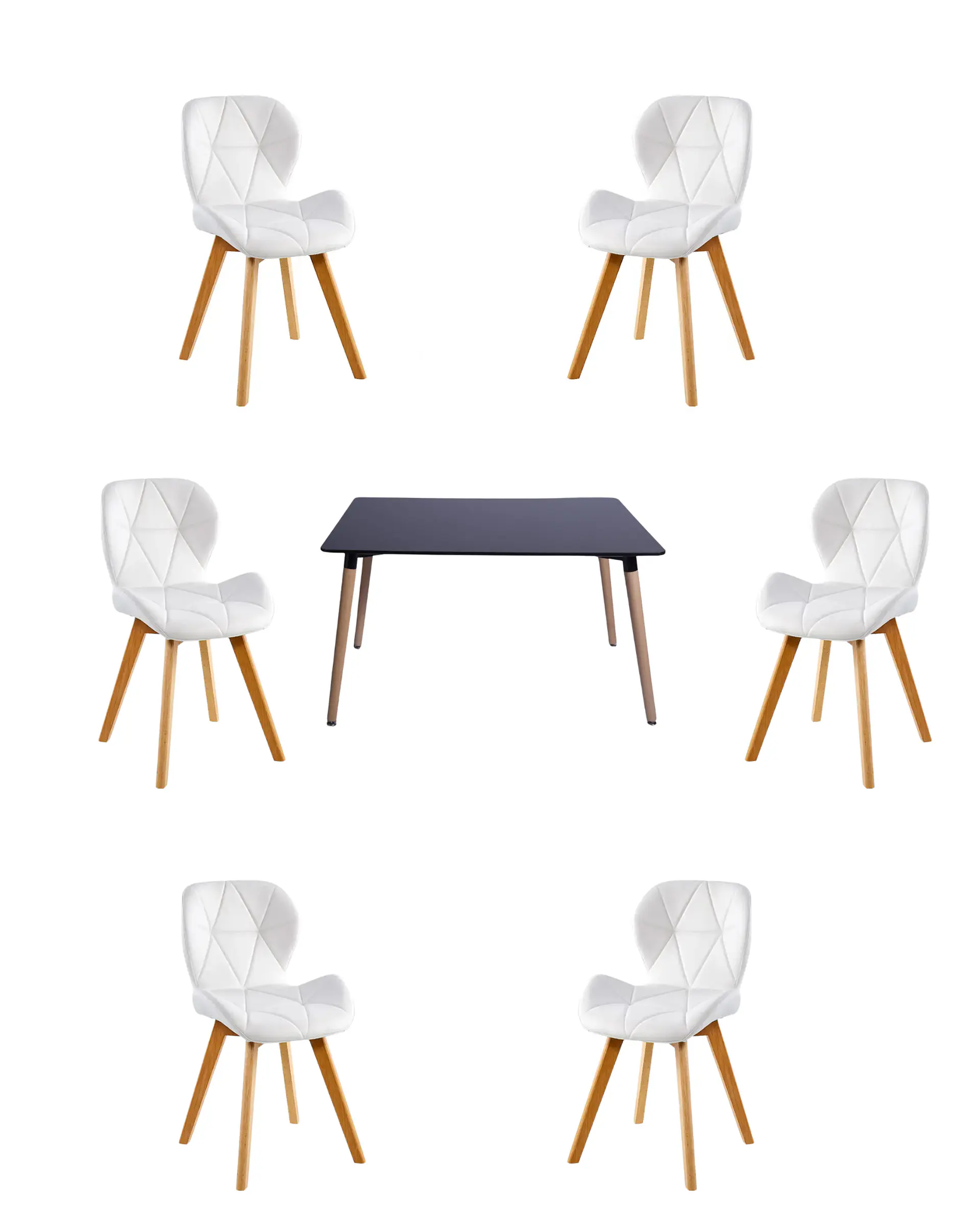 Comedor Rectangular Melamina con Sillas Radar Fiori 10