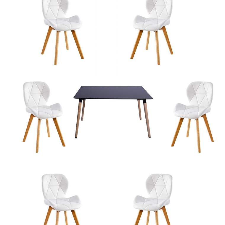 Comedor Mesa Rectangular Melamina 120x80 cm + Sillas Radar Fiori 14