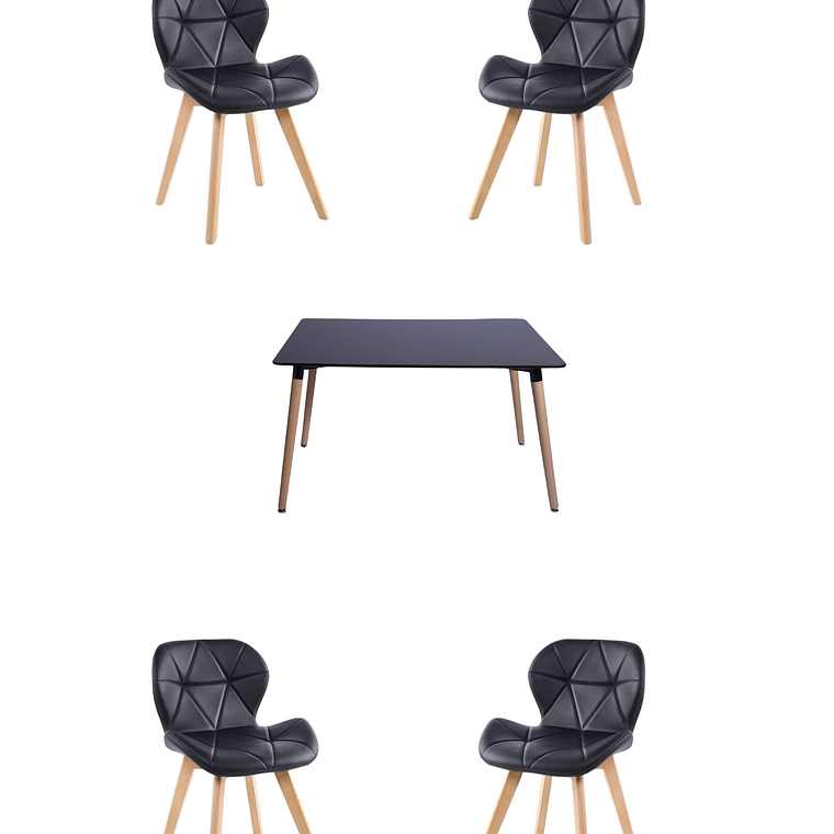 Comedor Mesa Rectangular Melamina 120x80 cm + Sillas Radar Fiori 15