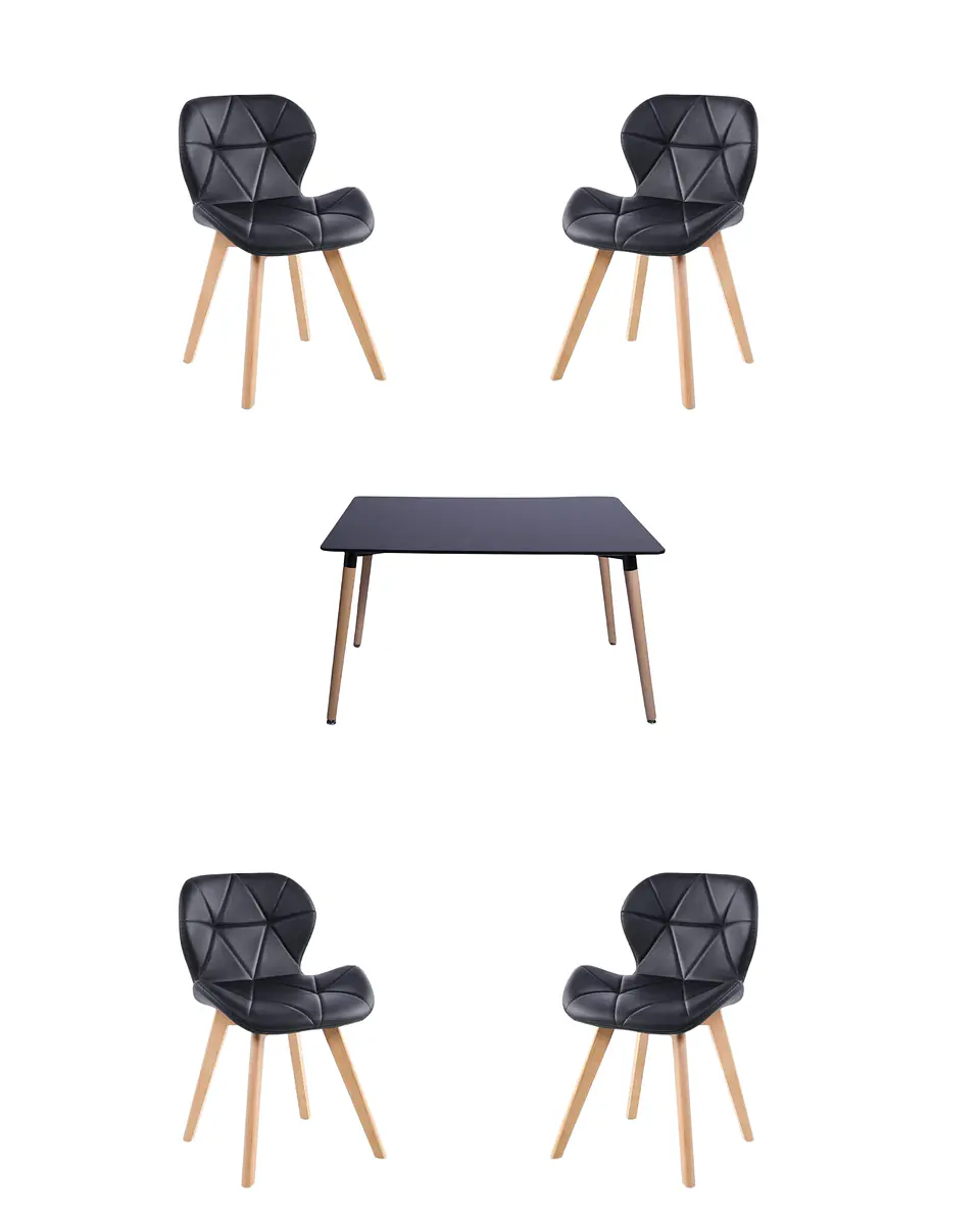 Comedor Rectangular Melamina con Sillas Radar Fiori 11