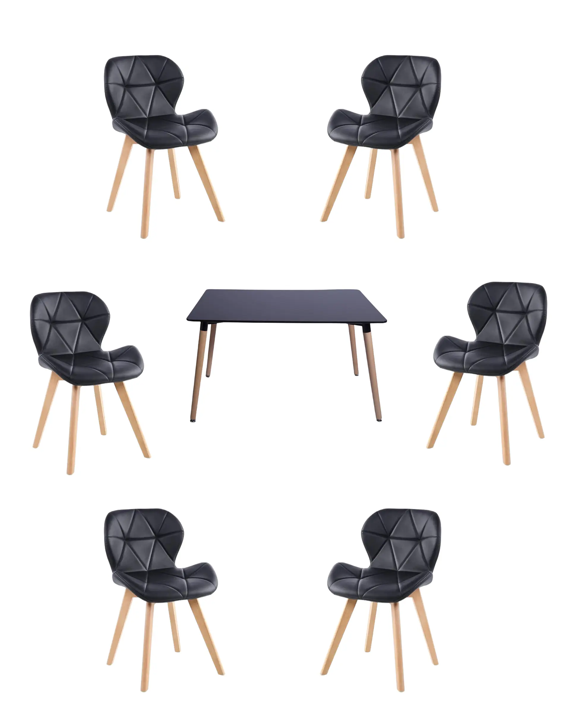 Comedor Rectangular Melamina con Sillas Radar Fiori 12