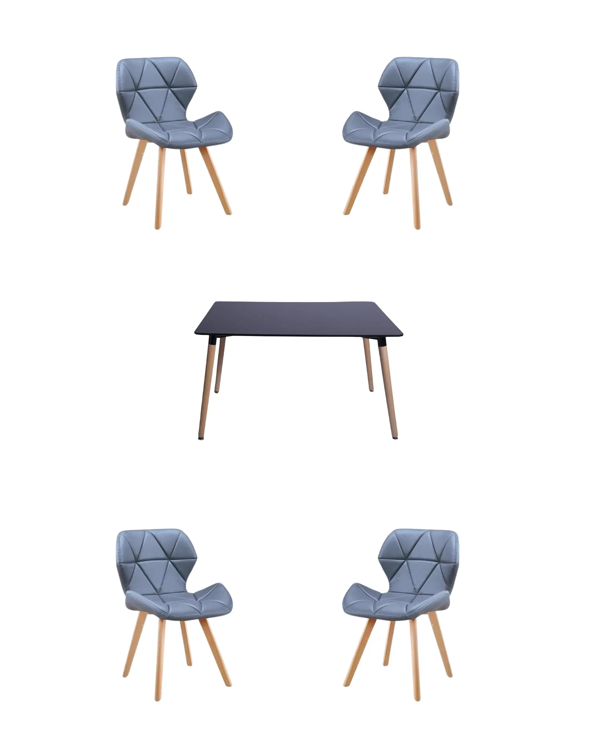 Comedor Rectangular Melamina con Sillas Radar Fiori 13