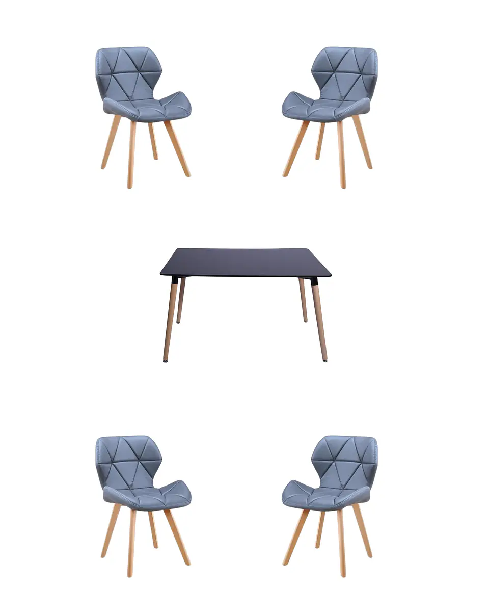 Comedor Rectangular Melamina con Sillas Radar Fiori 13