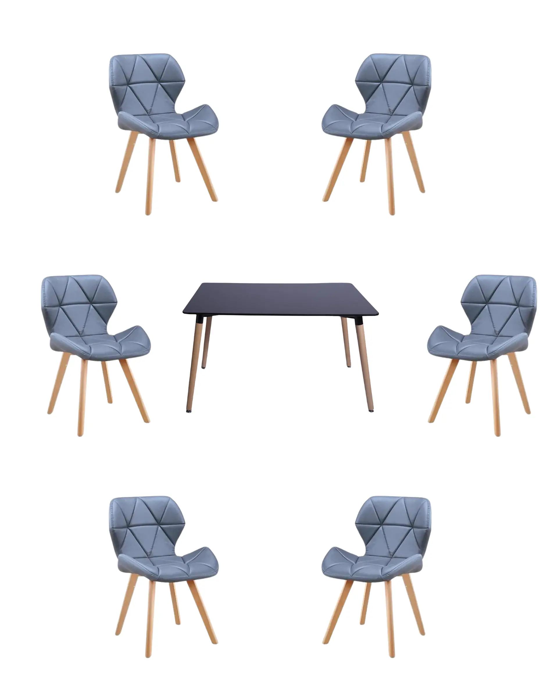 Comedor Rectangular Melamina con Sillas Radar Fiori 14