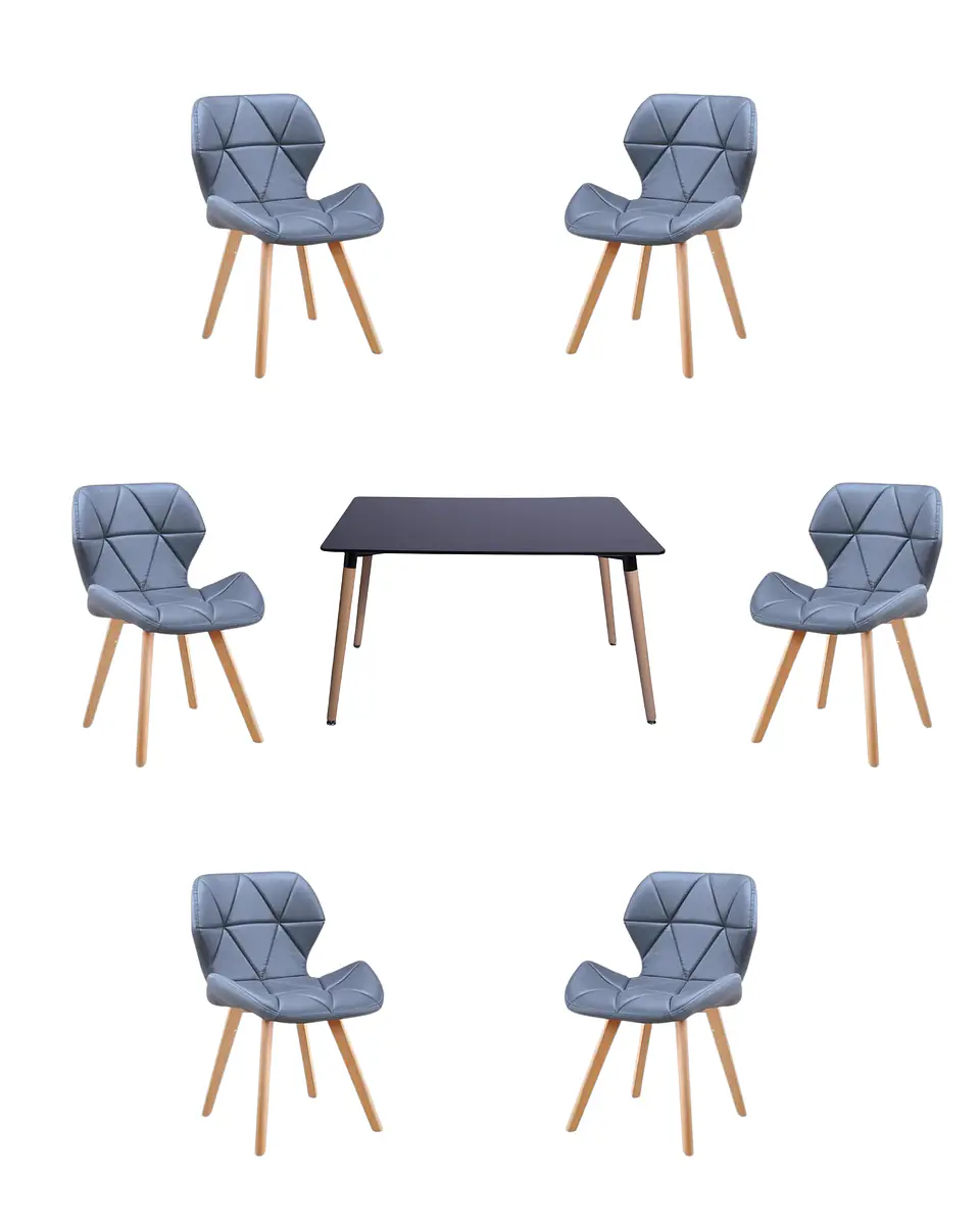 Comedor Rectangular Melamina con Sillas Radar Fiori 14