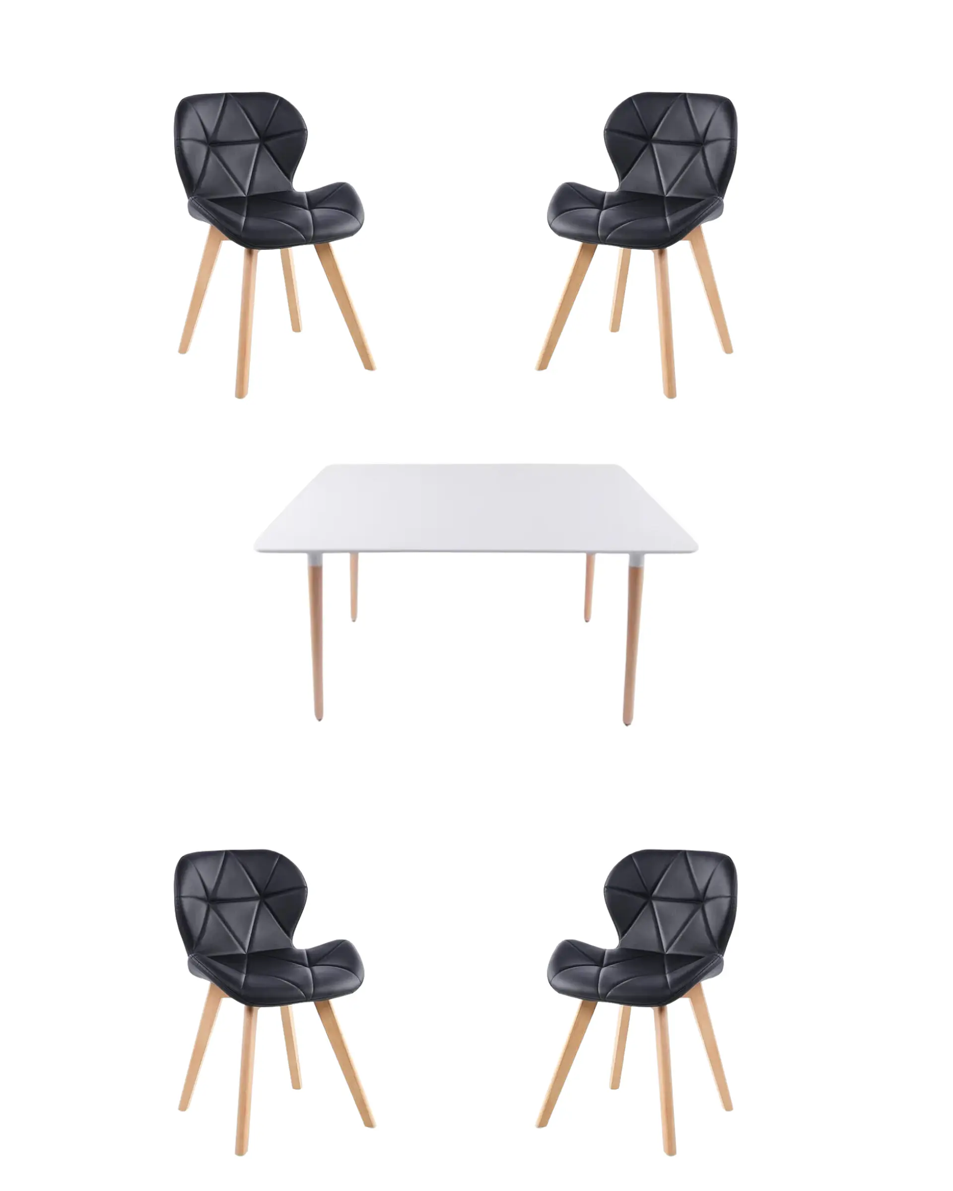 Comedor Rectangular Melamina con Sillas Radar Fiori 15