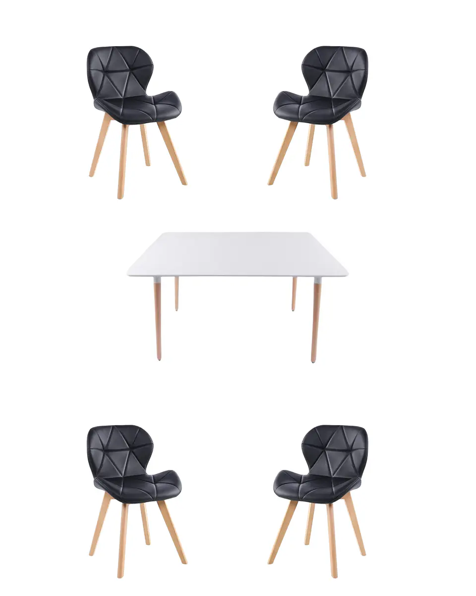 Comedor Rectangular Melamina con Sillas Radar Fiori 15