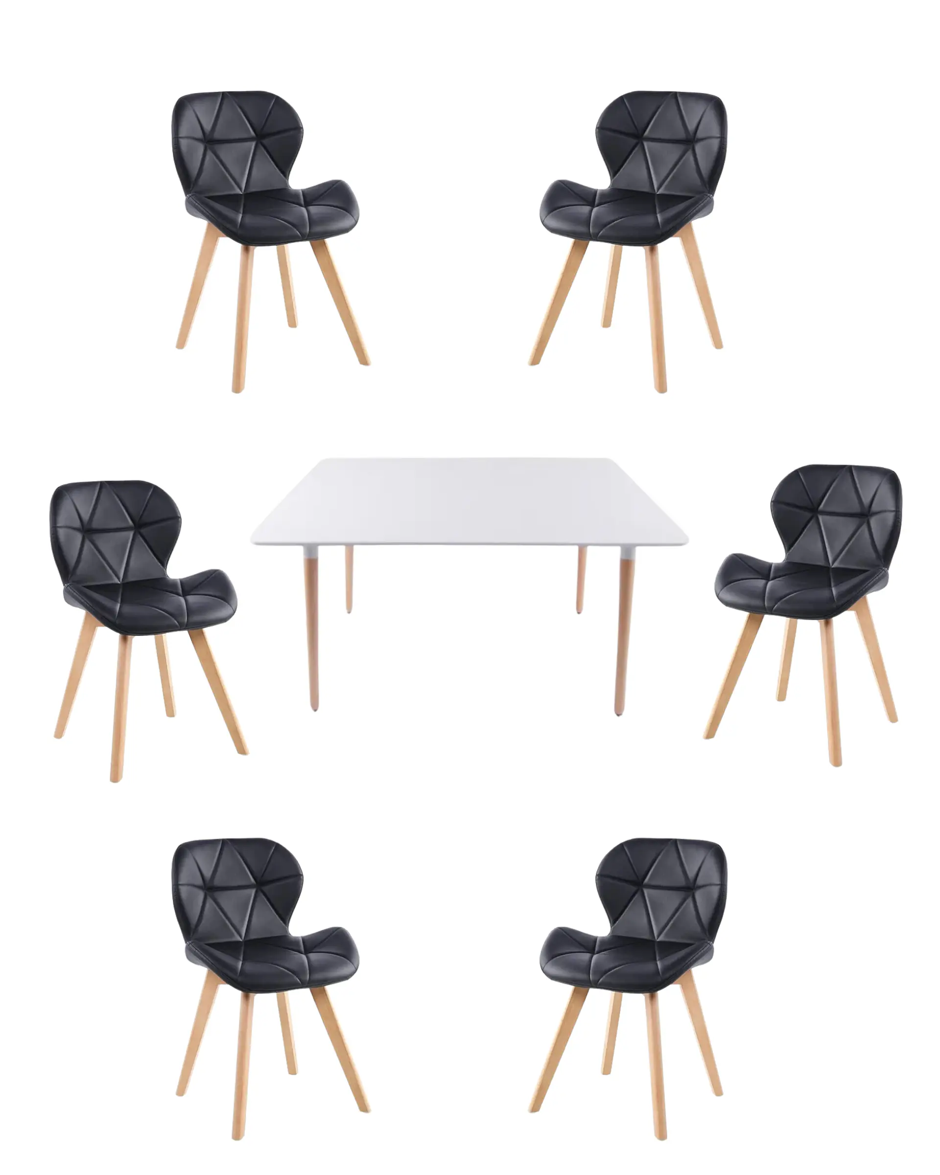 Comedor Rectangular Melamina con Sillas Radar Fiori 16