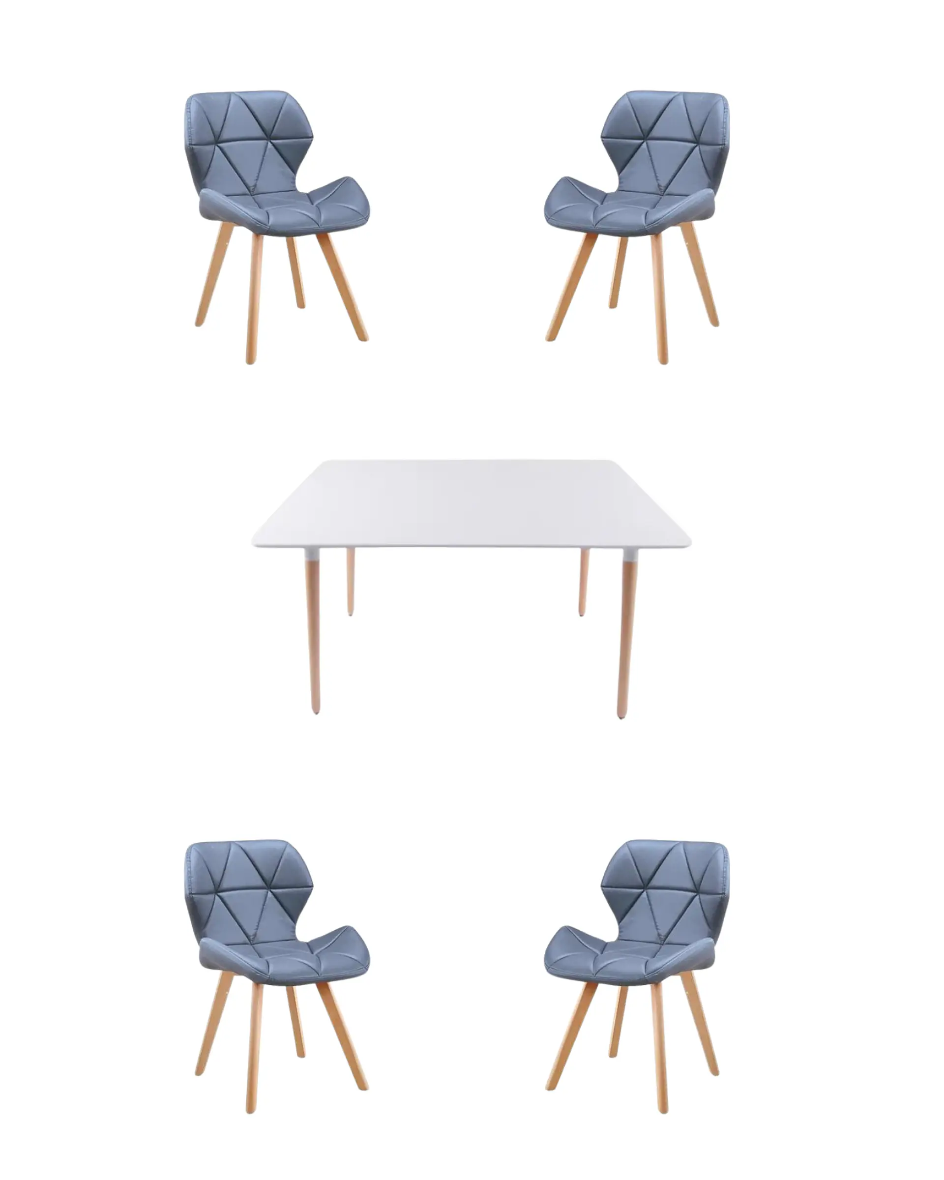 Comedor Rectangular Melamina con Sillas Radar Fiori 17