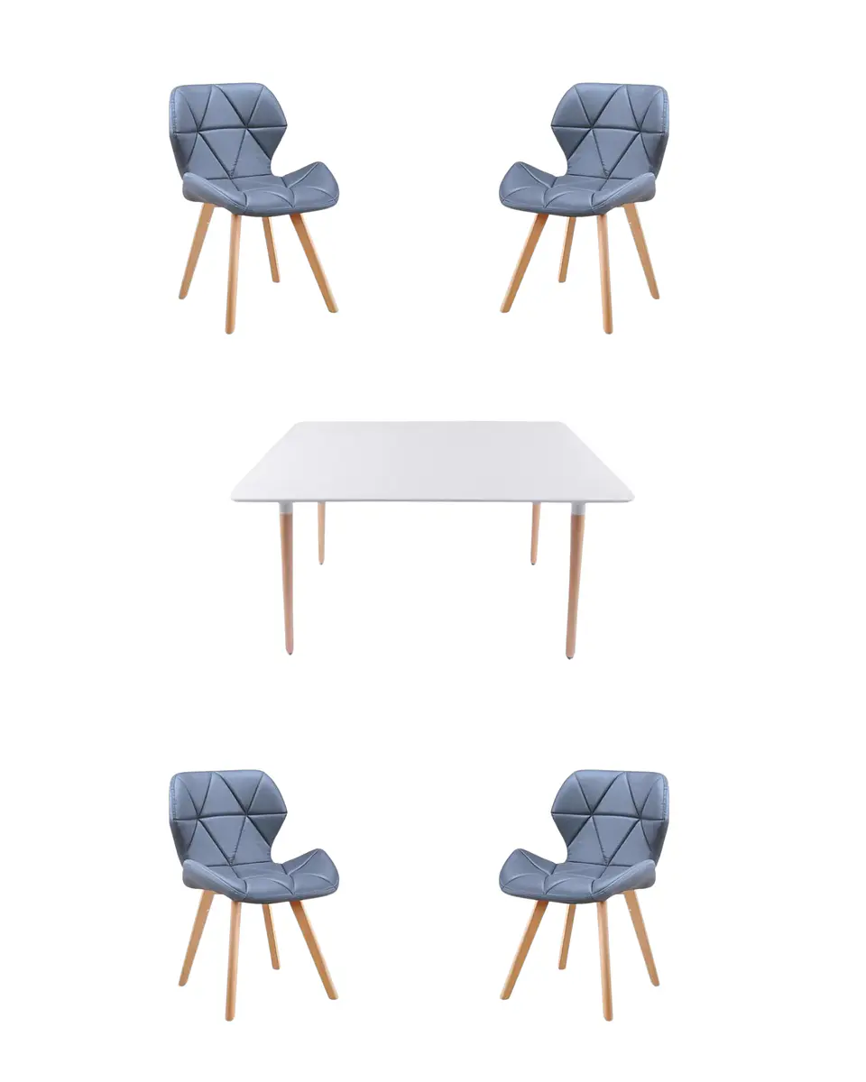 Comedor Rectangular Melamina con Sillas Radar Fiori 17