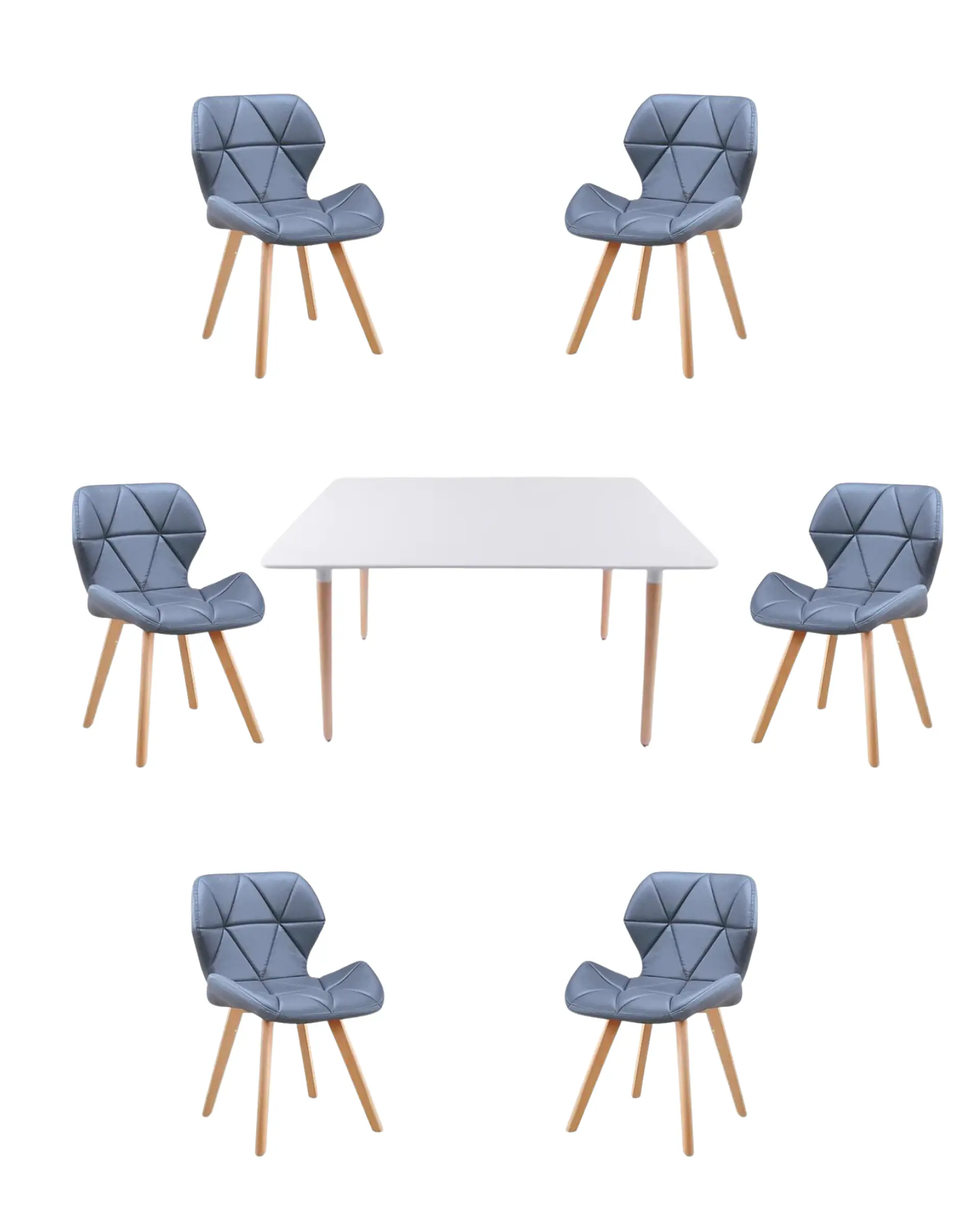 Comedor Rectangular Melamina con Sillas Radar Fiori 18