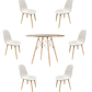 Comedor Mesa Redonda Melamina Eames Madera 120 cm + Sillas Scoop - Miniatura 3