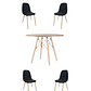 Comedor Mesa Redonda Melamina Eames Madera 120 cm + Sillas Scoop - Miniatura 1