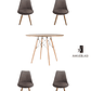 Comedor Mesa Redonda Melamina Eames Madera 120 cm + Sillas Tulip Velvet - Miniatura 1