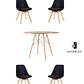 Comedor Mesa Redonda Melamina Eames Madera 120 cm + Sillas Tulip Velvet - Miniatura 3