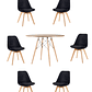 Comedor Mesa Redonda Melamina Eames Madera 120 cm + Sillas Tulip Velvet - Miniatura 4