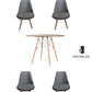 Comedor Mesa Redonda Melamina Eames Madera 120 cm + Sillas Tulip Velvet - Miniatura 5
