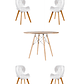 Comedor Mesa Redonda Melamina Eames Madera 120 cm + Sillas Radar Fiori - Miniatura 3