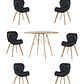 Comedor Mesa Redondas Melamina Eames Madera 120 cm + Sillas Radar Velvet - Miniatura 2