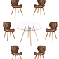 Comedor Mesa Redonda Vidrio Eames 120 cm + Sillas Radar Fiori - Miniatura 2