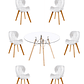 Comedor Mesa Redonda Vidrio Eames 120 cm + Sillas Radar Fiori - Miniatura 4