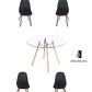 Mesa Redonda Vidrio Eames 120 cm + Sillas Capitone - Miniatura 1