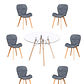 Comedor Mesa Redonda Vidrio Eames 120 cm + Sillas Radar Velvet - Miniatura 4