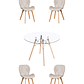 Comedor Mesa Redonda Vidrio Eames 120 cm + Sillas Radar Velvet - Miniatura 5