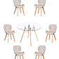 Comedor Mesa Redonda Vidrio Eames 120 cm + Sillas Radar Velvet - Miniatura 6