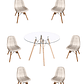 Comedor Mesa Redonda Vidrio Eames 120 cm + Sillas Buckle - Miniatura 2