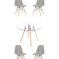 Comedor Mesa Redonda Vidrio Eames 120 cm + Sillas Buckle - Miniatura 7