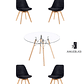 Comedor Mesa Redonda Vidrio Eames 120 cm + Sillas Tulip Velvet - Miniatura 3
