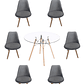 Comedor Mesa Redonda Vidrio Eames 120 cm + Sillas Tulip Velvet - Miniatura 6