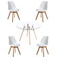 Comedor Mesa Redonda Vidrio Eames 120 cm + Sillas Tulip - Miniatura 1