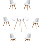 Comedor Mesa Redonda Vidrio Eames 120 cm + Sillas Tulip - Miniatura 2