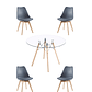 Comedor Mesa Redonda Vidrio Eames 120 cm + Sillas Tulip - Miniatura 13