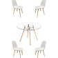 Comedor Mesa Redonda Vidrio Eames 120 cm + Sillas Scoop - Miniatura 3